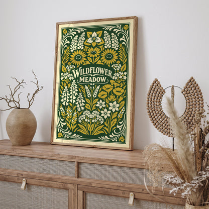 Vintage Wildflower Meadow Botanical Art Poster