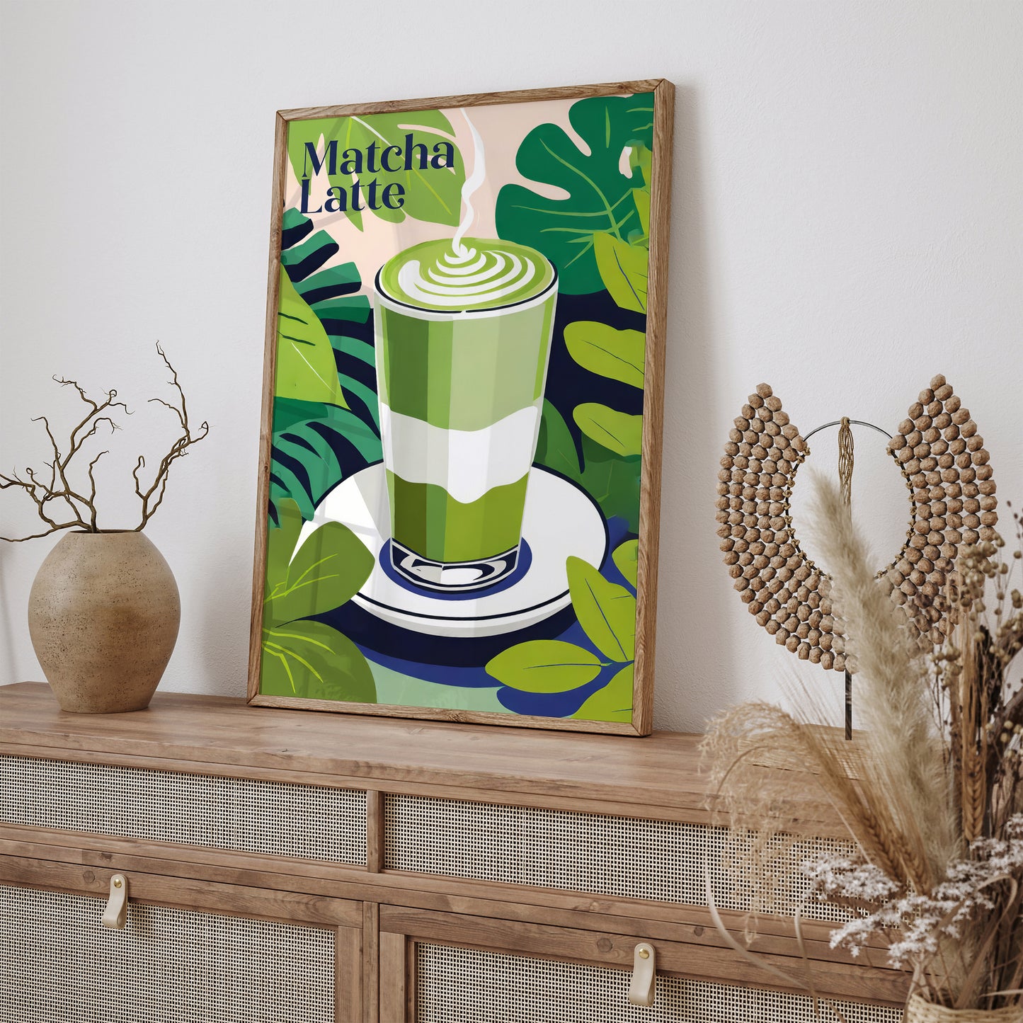 Matcha Latte Drink Green Poster