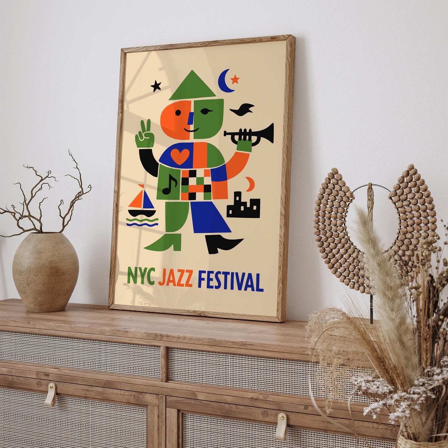 NYC Jazz Festival Art Print - Retro Music Poster