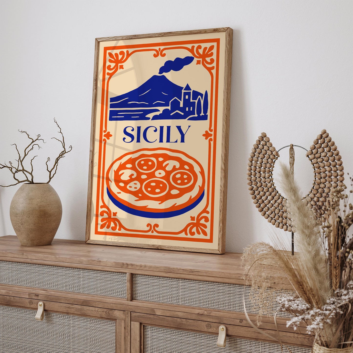Sicily Italy Travel Poster - Mount Etna Scenic Wall Art 2026