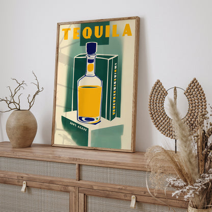 Tequila Green Kitchen Retro Wall Art