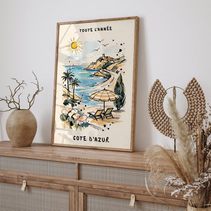 Côte d’Azur Poster – French Riviera Travel Wall Art