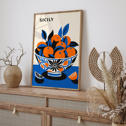 Bowl of Oranges Sicily Art Print 2024