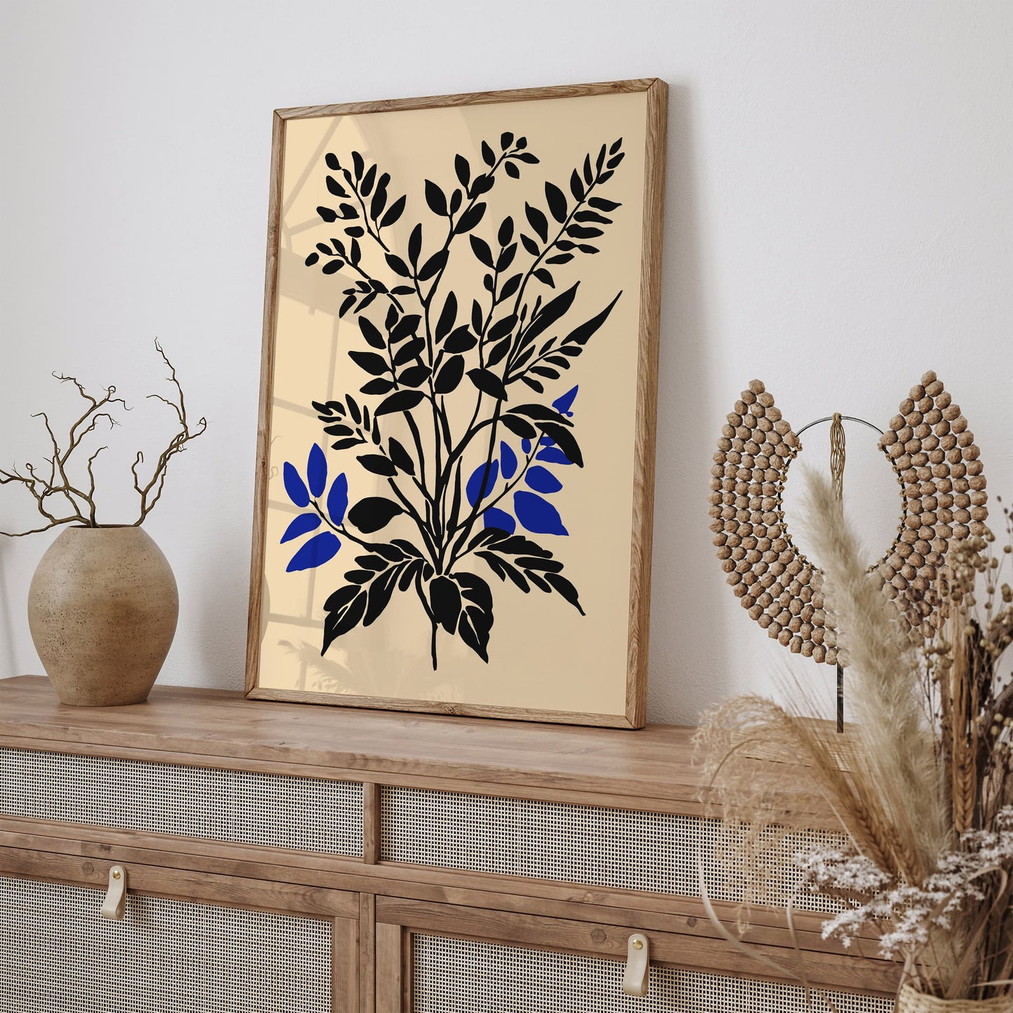 Botanical Black Ink Print - Modern Shape Art