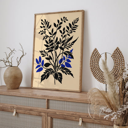 Botanical Black Ink Print - Modern Shape Art