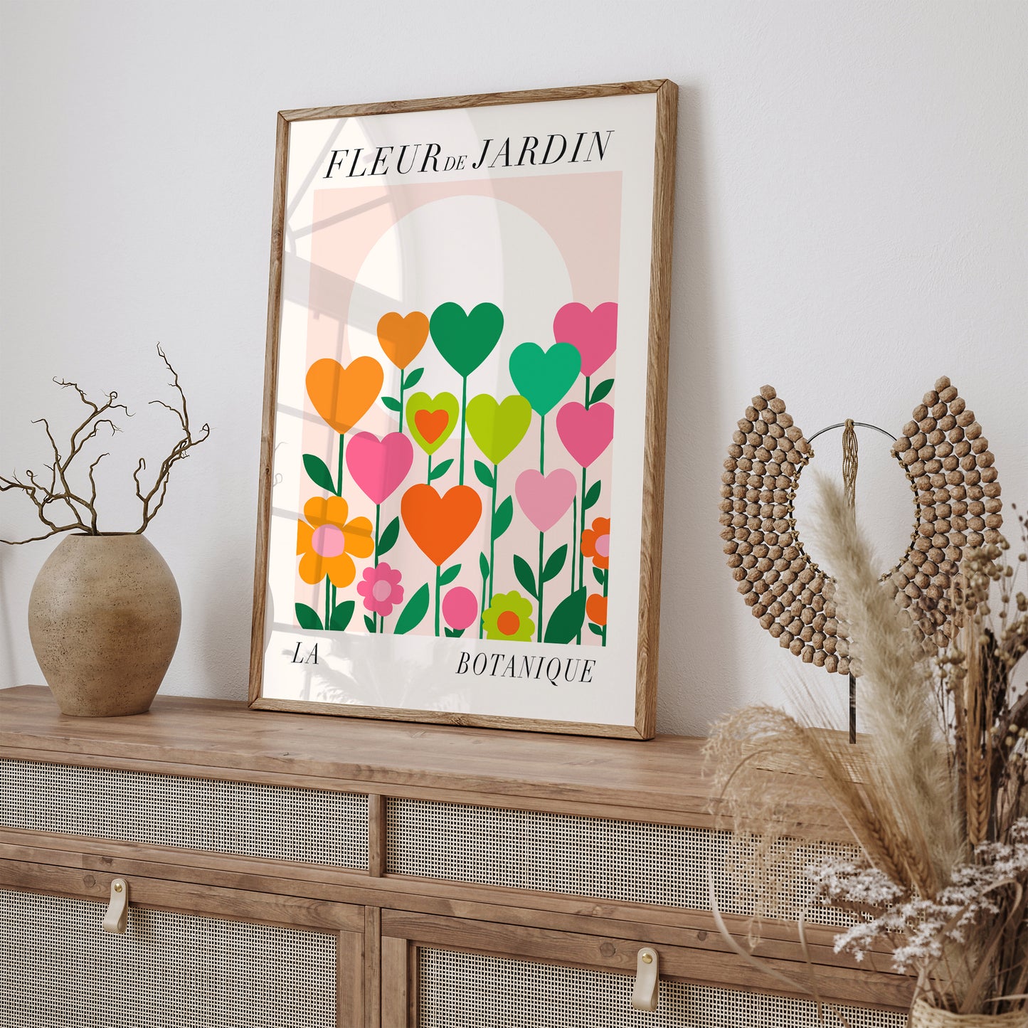 Fleur de Jardin Heart Floral Art Print