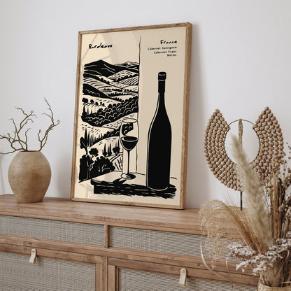 Bordeux France Wine Collection Vintage Art Print