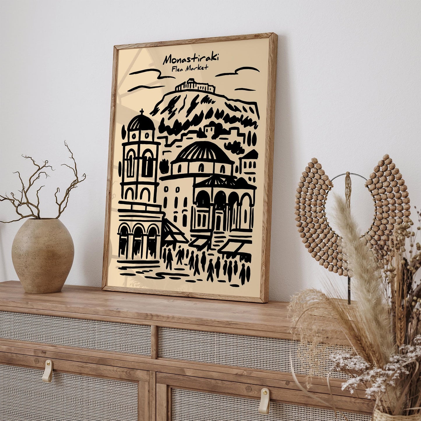 Monastiraki Market Poster - Athens Greece Travel Wall Art