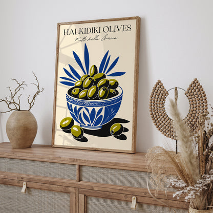 Halkidiki Olives Greece Kitchen Art Print