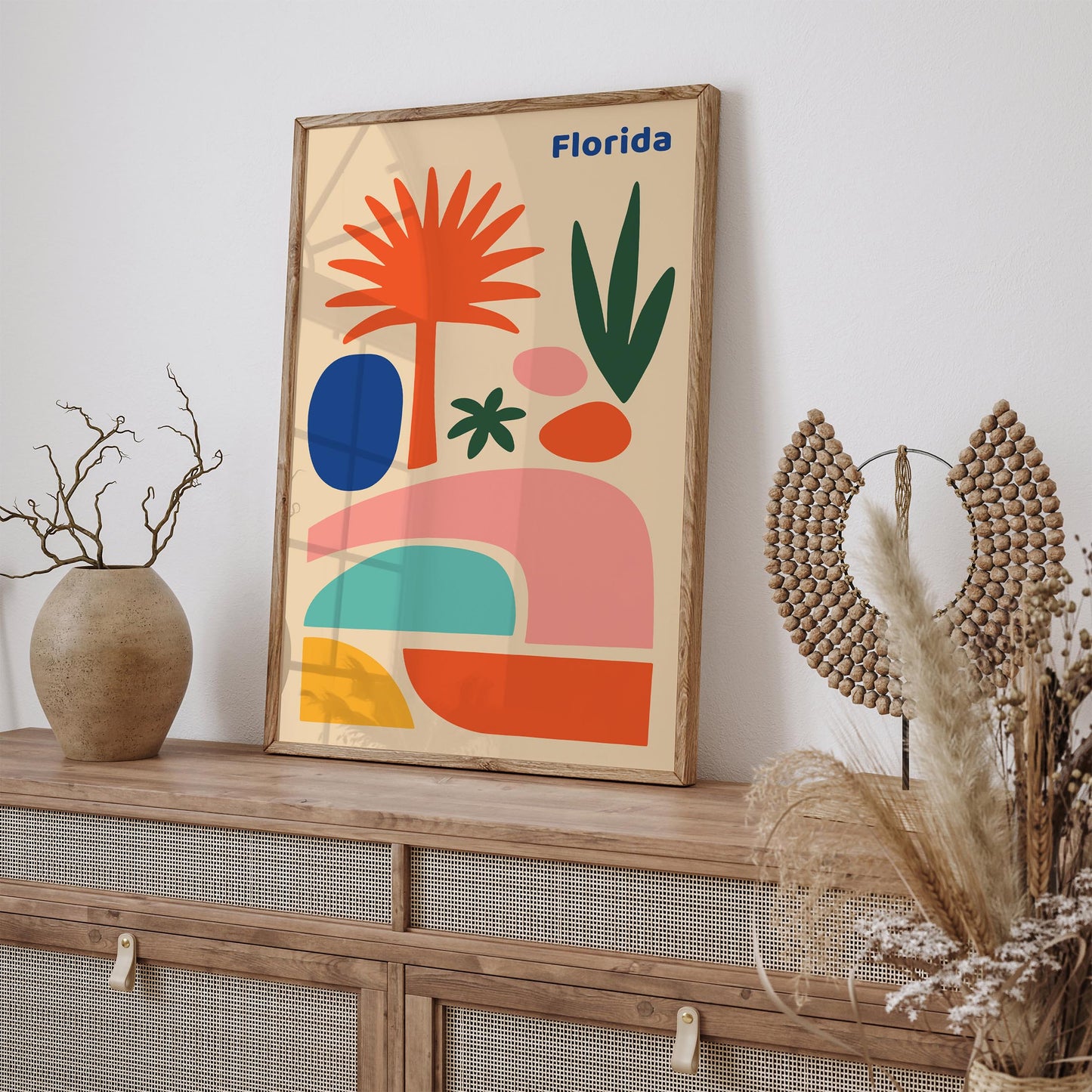 Florida Travel Poster - Mid Century Modern Wall Art