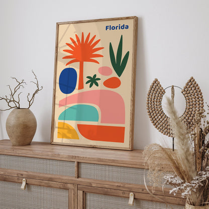 Florida Travel Poster - Mid Century Modern Wall Art