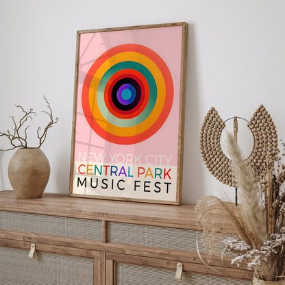 NYC Central Park Music Fest Pink Poster 2024