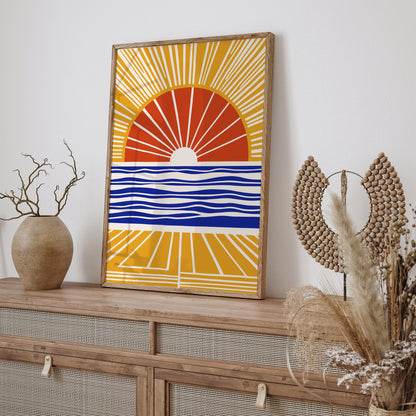 Retro 70s Sunset Art Print