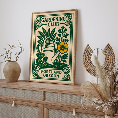 Portland Oregon Gardening Club Poster