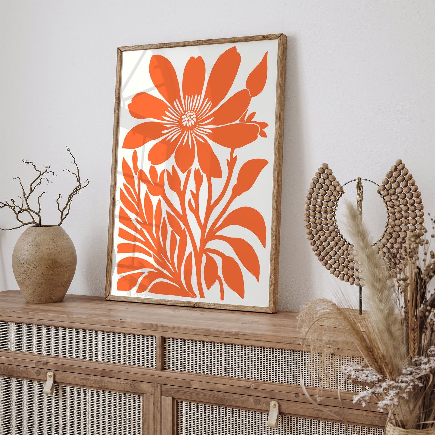 Orange Big Flower Wall Art