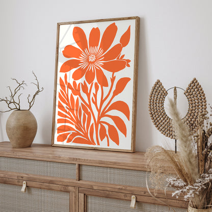 Orange Big Flower Wall Art