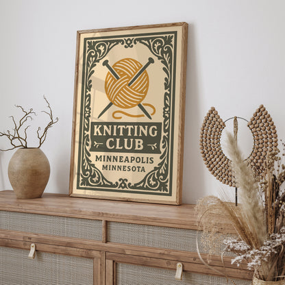 Knitting Club, Minneapolis Minnesota Print