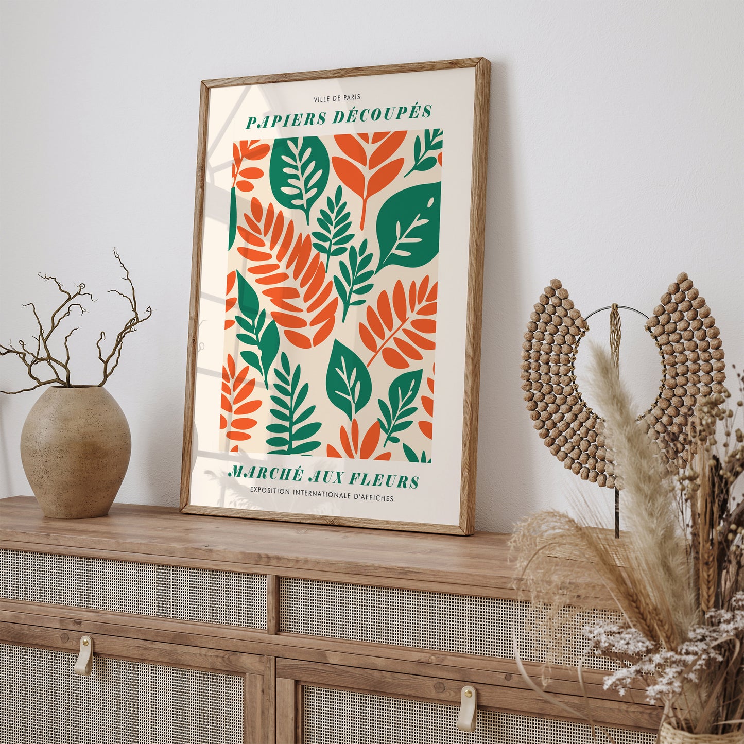 Elegant French Floral Papercut Print