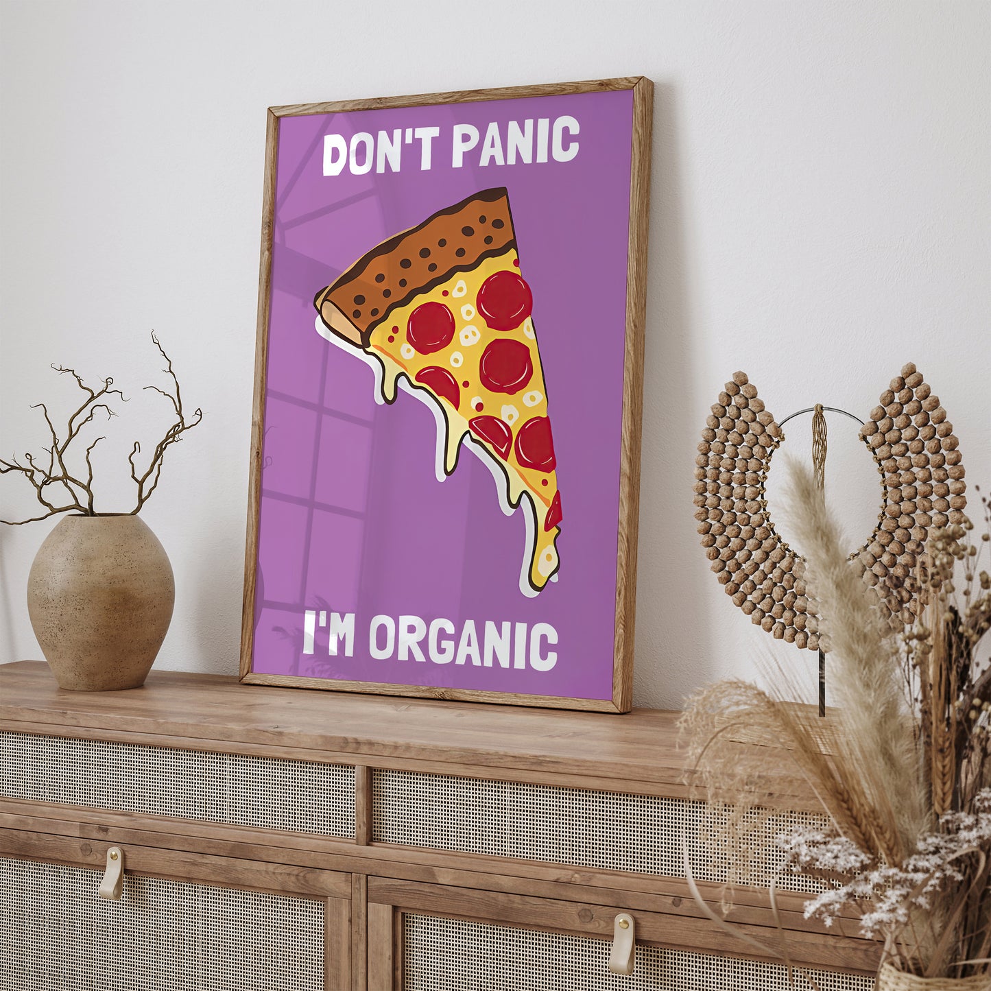 Pizza Slice Purple Pop Art Kitchen Wall Decor