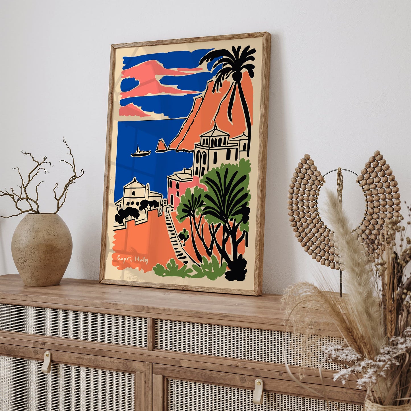 Capri Italy Colorful Landscape Poster
