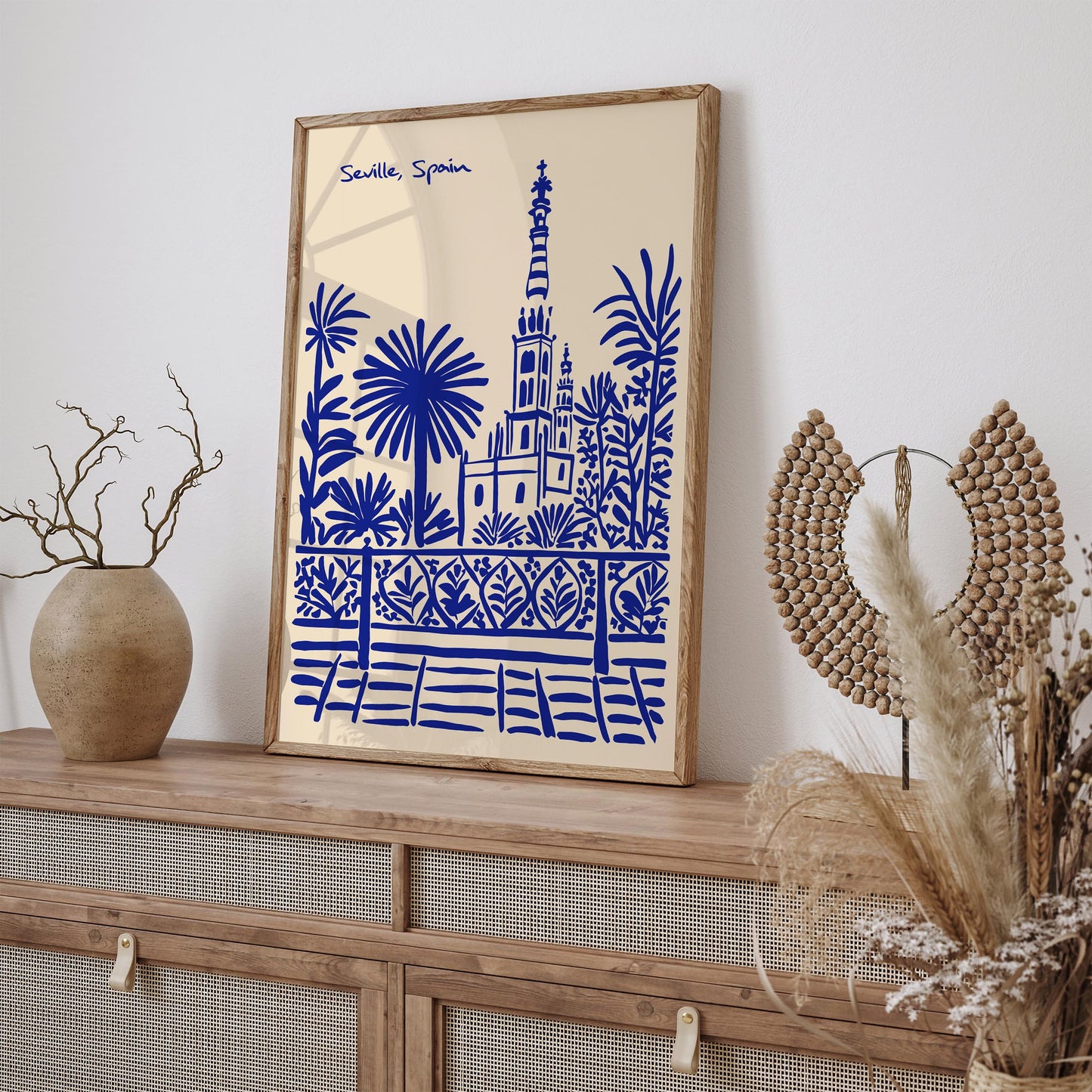Seville Spain Blue Travel Poster