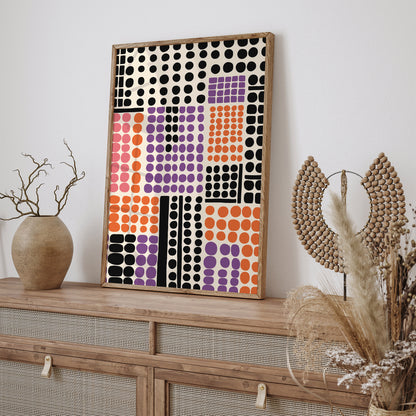 Abstract Trendy Wall Decor with Purple Accent