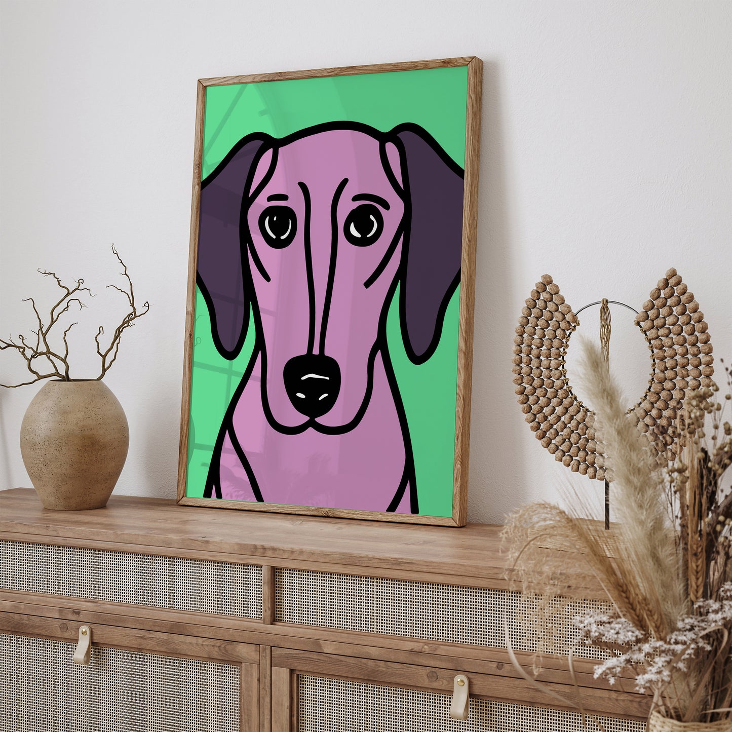 Illustrated Dachshund Poster Print