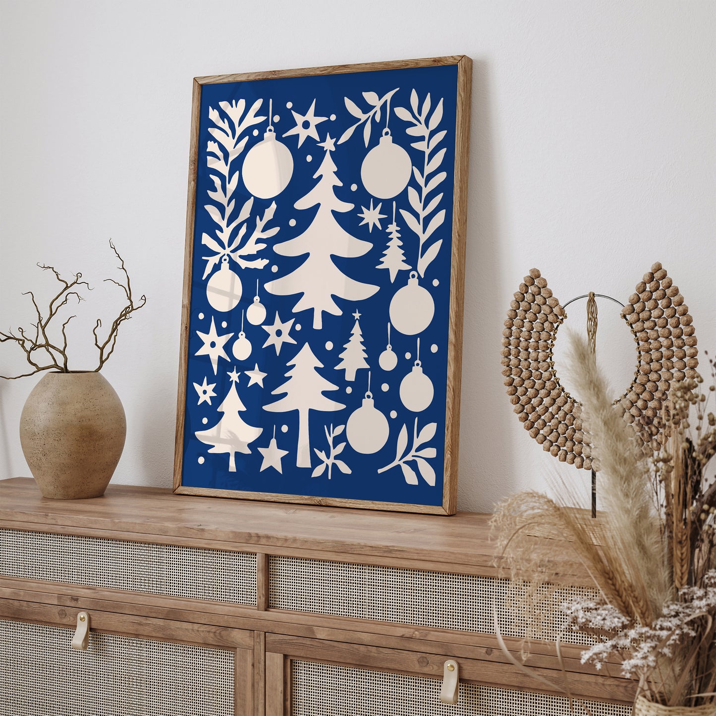 Merry & Bright Blue Art Print