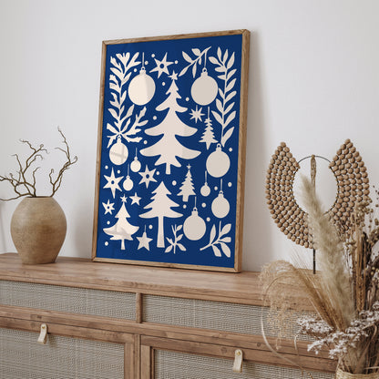 Merry & Bright Blue Art Print