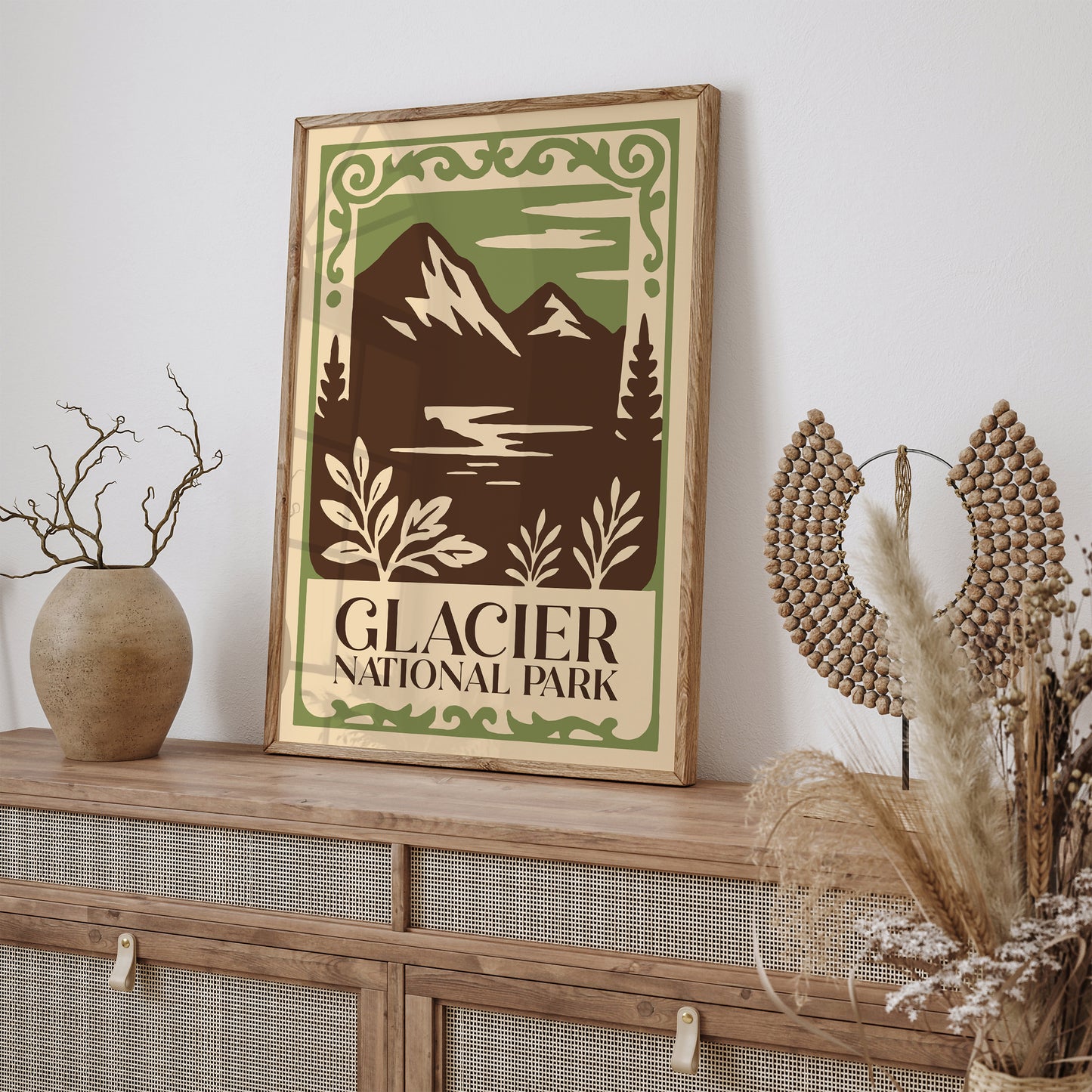 Glacier National Park Mountain Landscape Poster