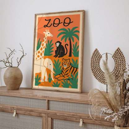 Retro Zoo Poster – Kids Room Wall Art
