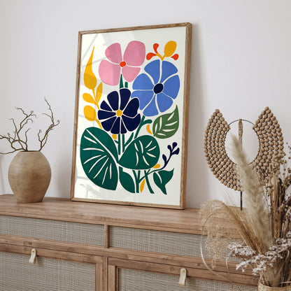 Colorful Cut Outs Flowers Poster