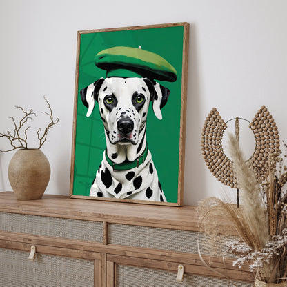 French Dalmatian Dog Green Poster