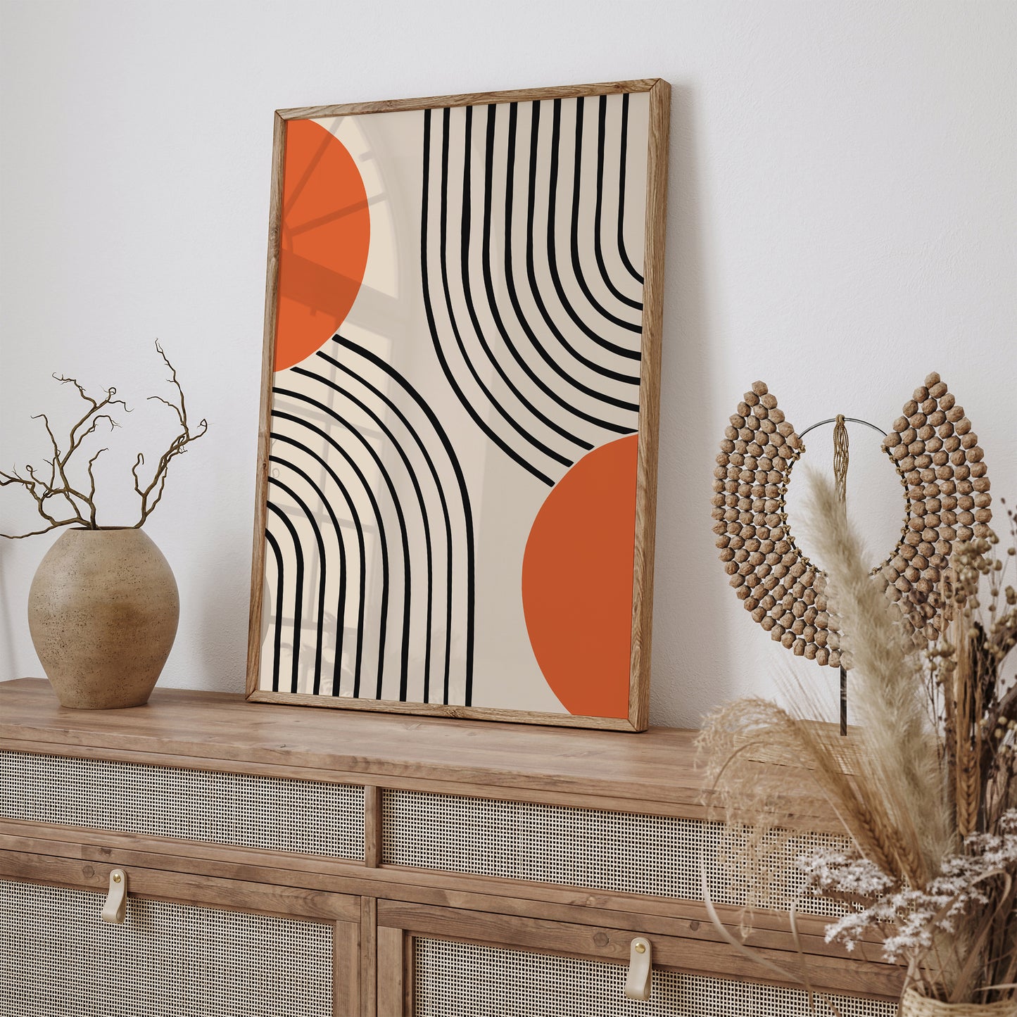 Mid Century Modern Orange Arches Poster