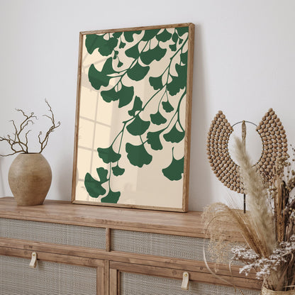 Gingko Bilboa Art Print - Green Nature Poster