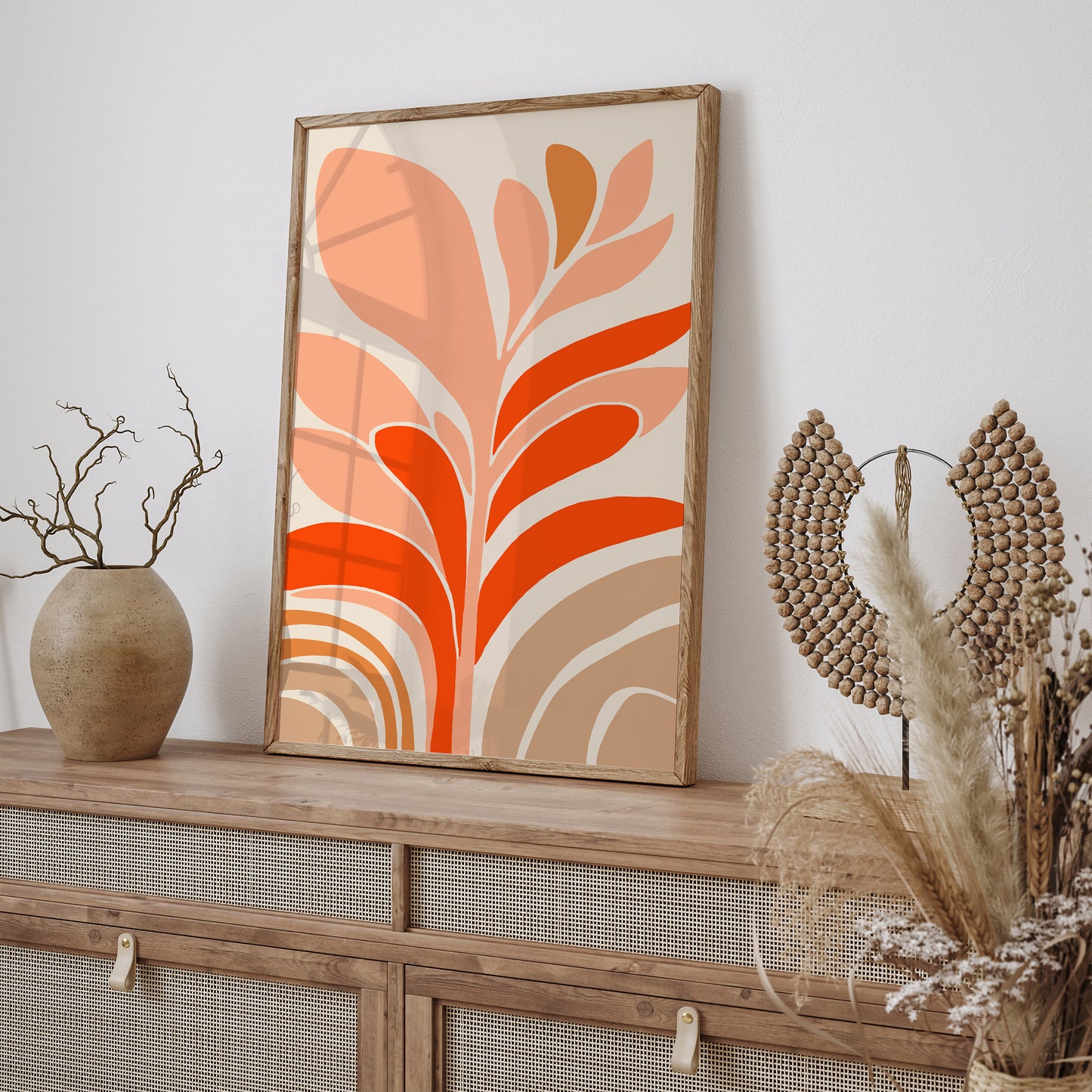 Warm Tones Abstract Botanical Art Print