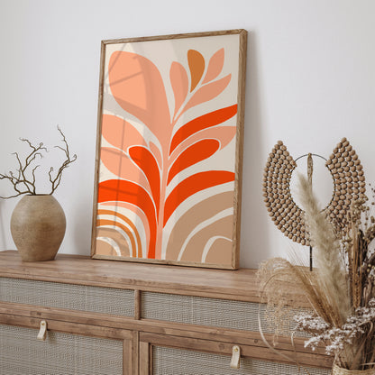 Warm Tones Abstract Botanical Art Print