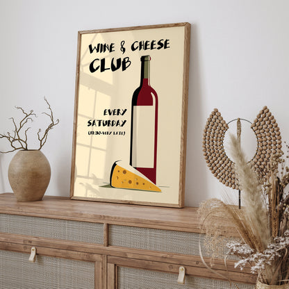 Wine & Cheese Club Art Print