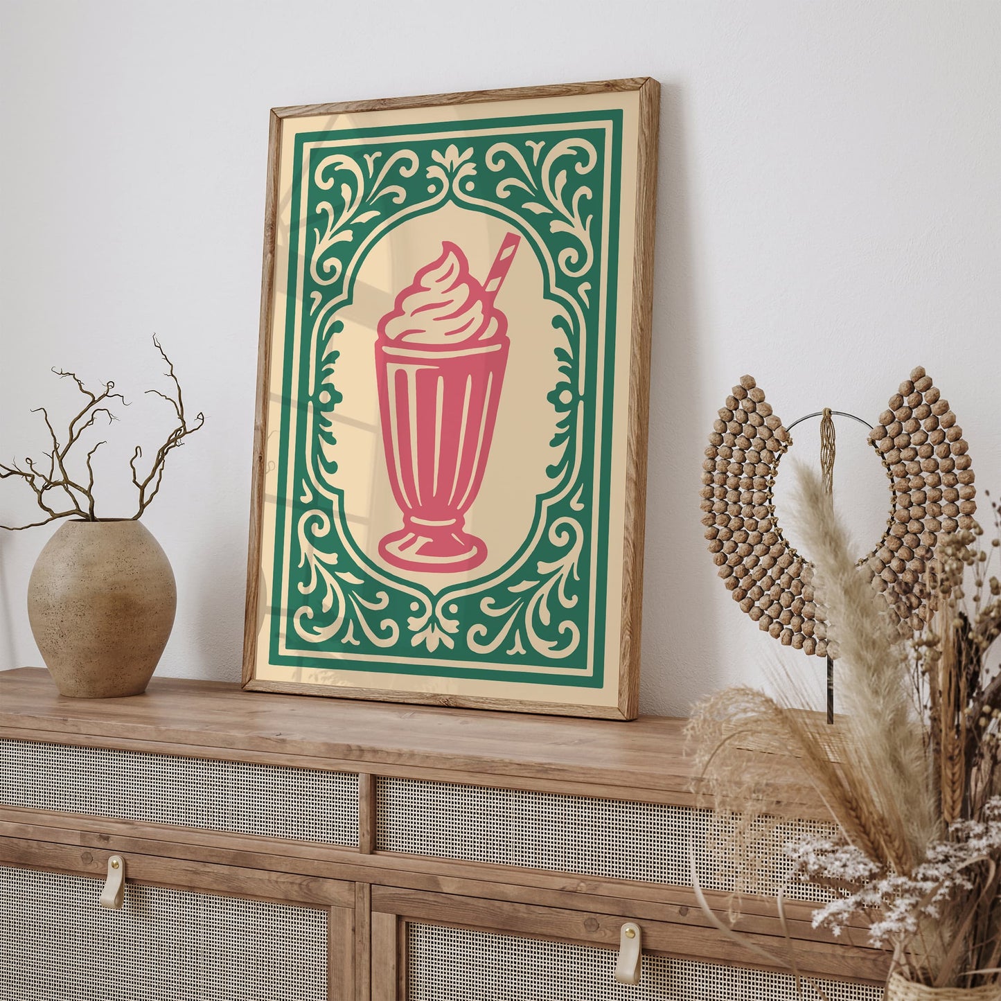 Delicious Shake Poster - Rococo Style Kitchen Wall Art