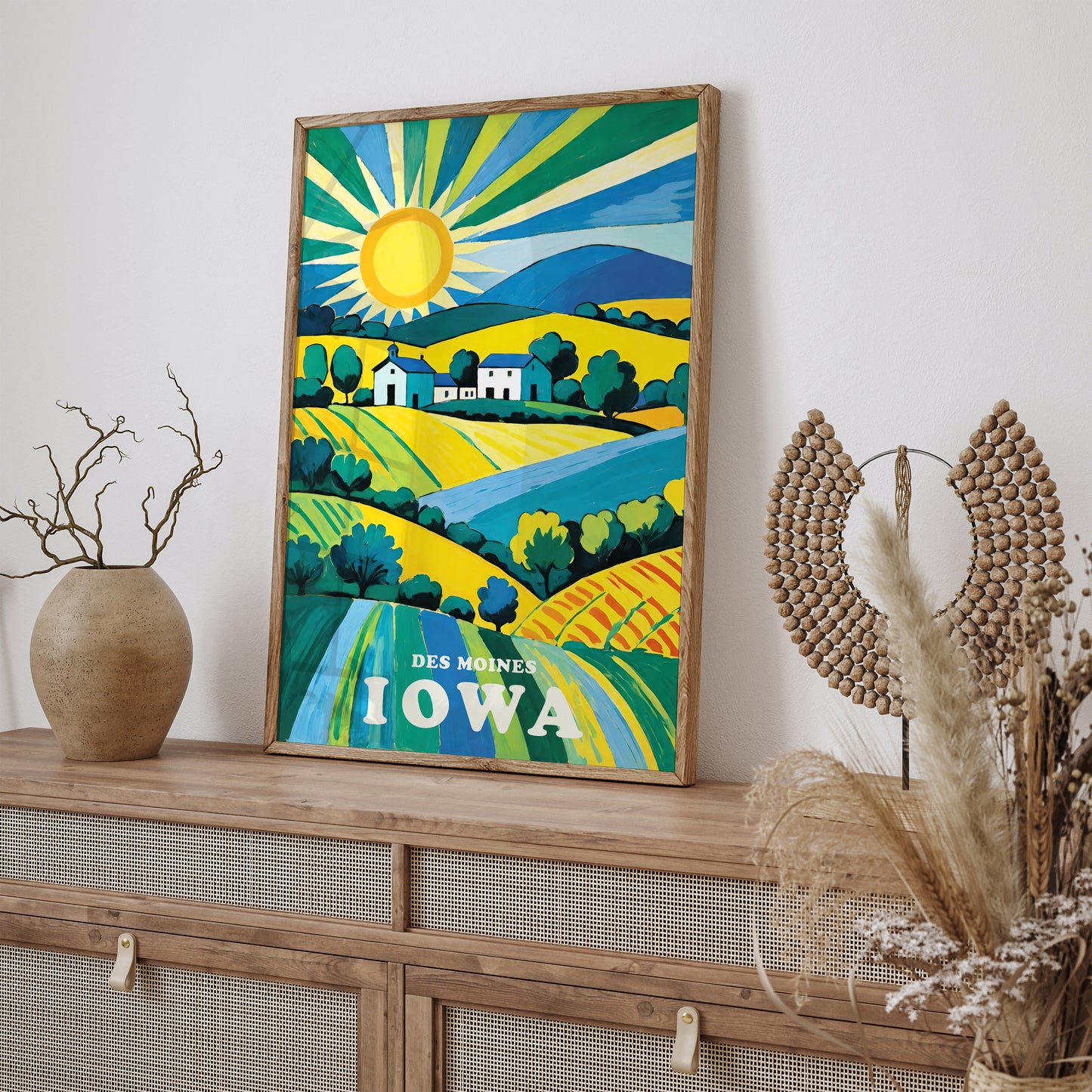 Iowa Retro Travel Art Print