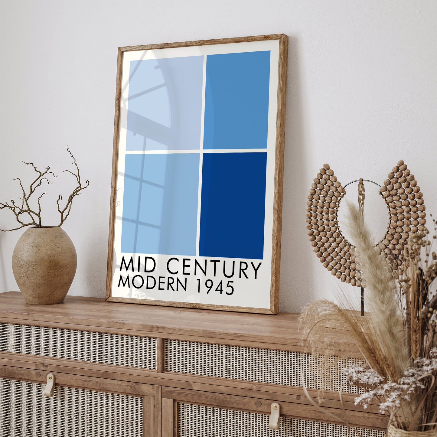 Mid Century Modern American Blue Art Print