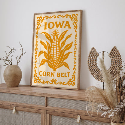 Iowa Corn Belt Yellow Poster