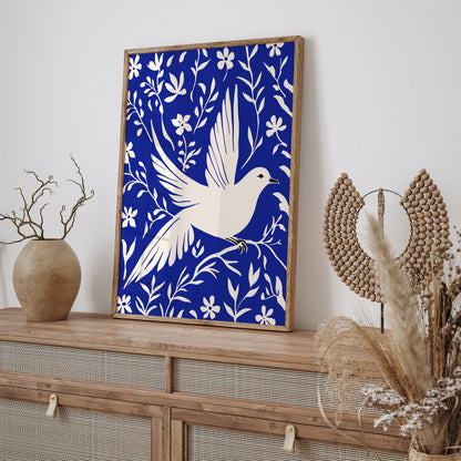 Blue Dove Peaceful Art Print