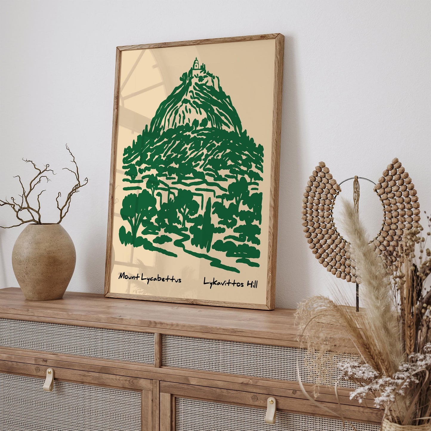 Mount Lycabettus Poster - Green Athens Landscape Wall Art