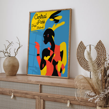 Central Park Jazz Festival Retro Poster