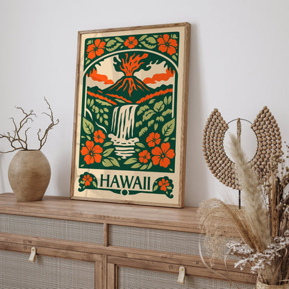 Hawaii Diamond Head Vintage Poster