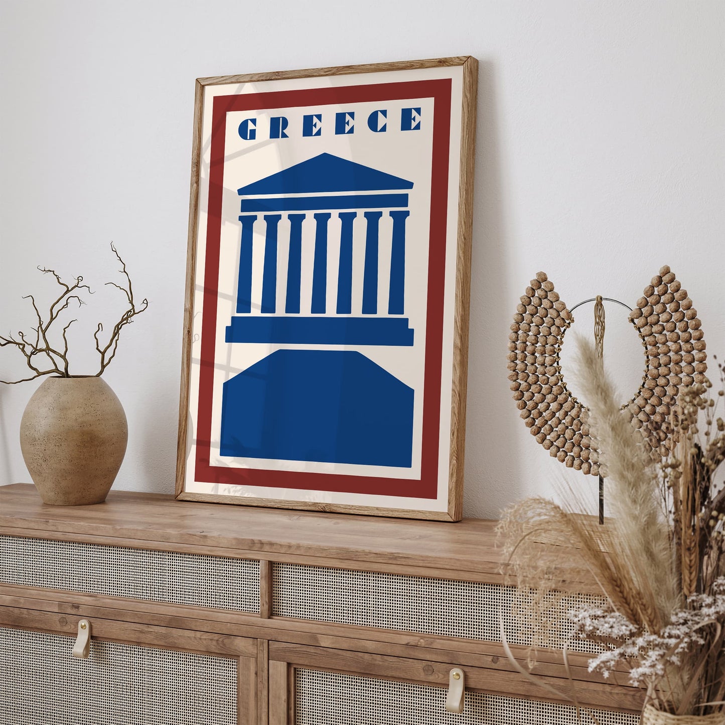 Greece Travel Poster - Retro Modern Art Print