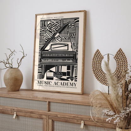 Music Academy Poster - Elegant Piano Wall Art
