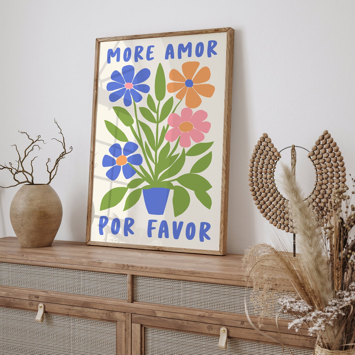 Retro More Amor Floral Art Print 2024