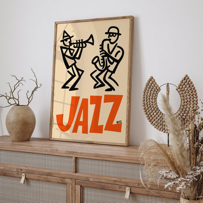 Retro NYC Jazz Music Poster